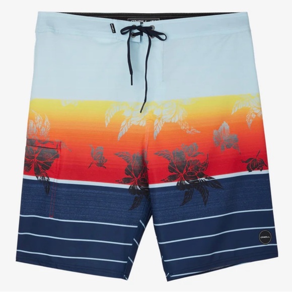 NWT O'Neill "Hyperfreak Heist Print" 20" Tropical Boardshorts Size 28 - Picture 4 of 6